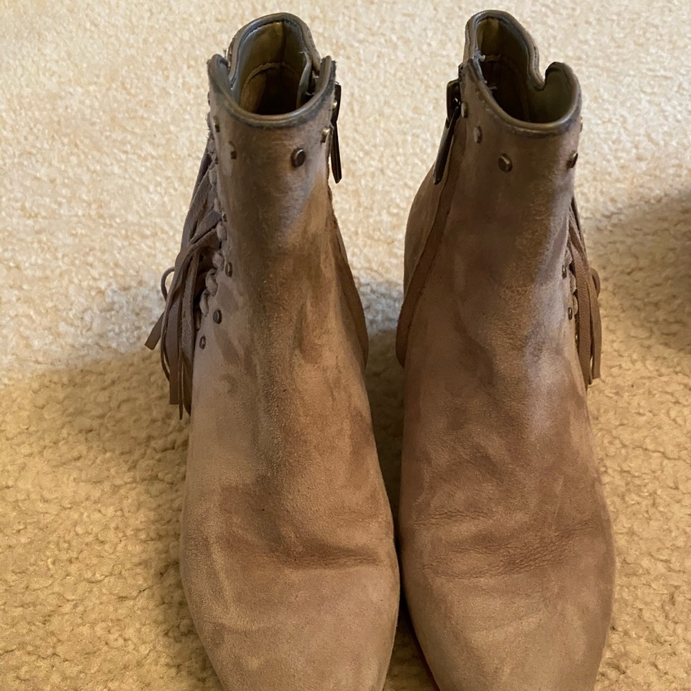 Grey suede booties